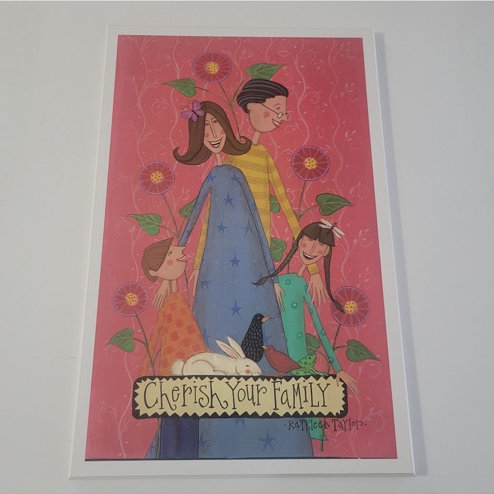 Kathleen Taylor Cherish Your Family Art Wall Deco Folkart